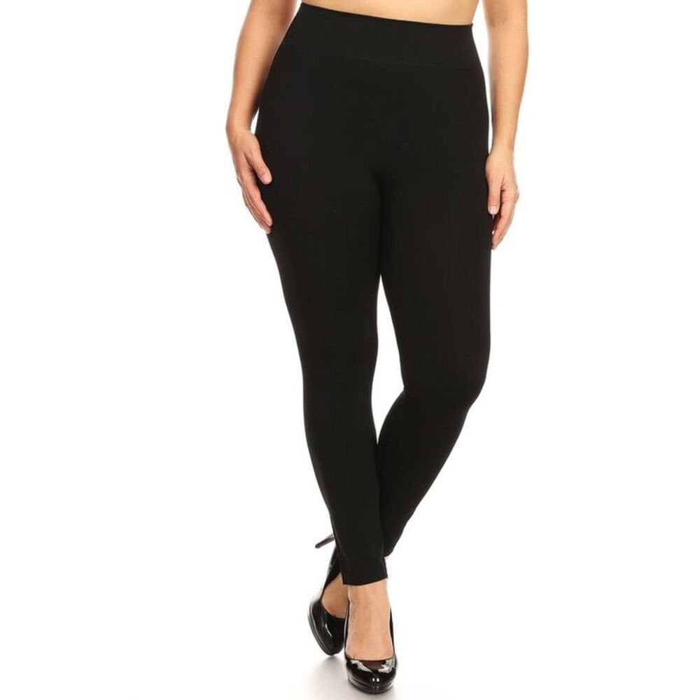 World of Leggings Premium Basic Plus Size High Waisted Leggings